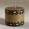 Small pillar candle 3'' x 3'' Mithila painted