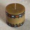 Small pillar candle 3'' x 3'' Mithila painted - Image 2