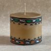 Small pillar candle 3'' x 3'' Mithila painted - Image 4