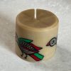 Small pillar candle 3 x 3 mithila painted - Image 3