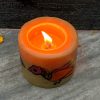Small pillar candle 3 x 3 mithila painted - Image 4