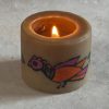Small pillar candle 3 x 3 mithila painted - Image 5
