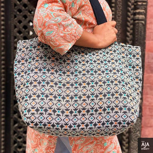 Hima dhaka fabric tote bag - Image 2