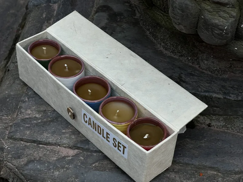 5 Buddhas candle set