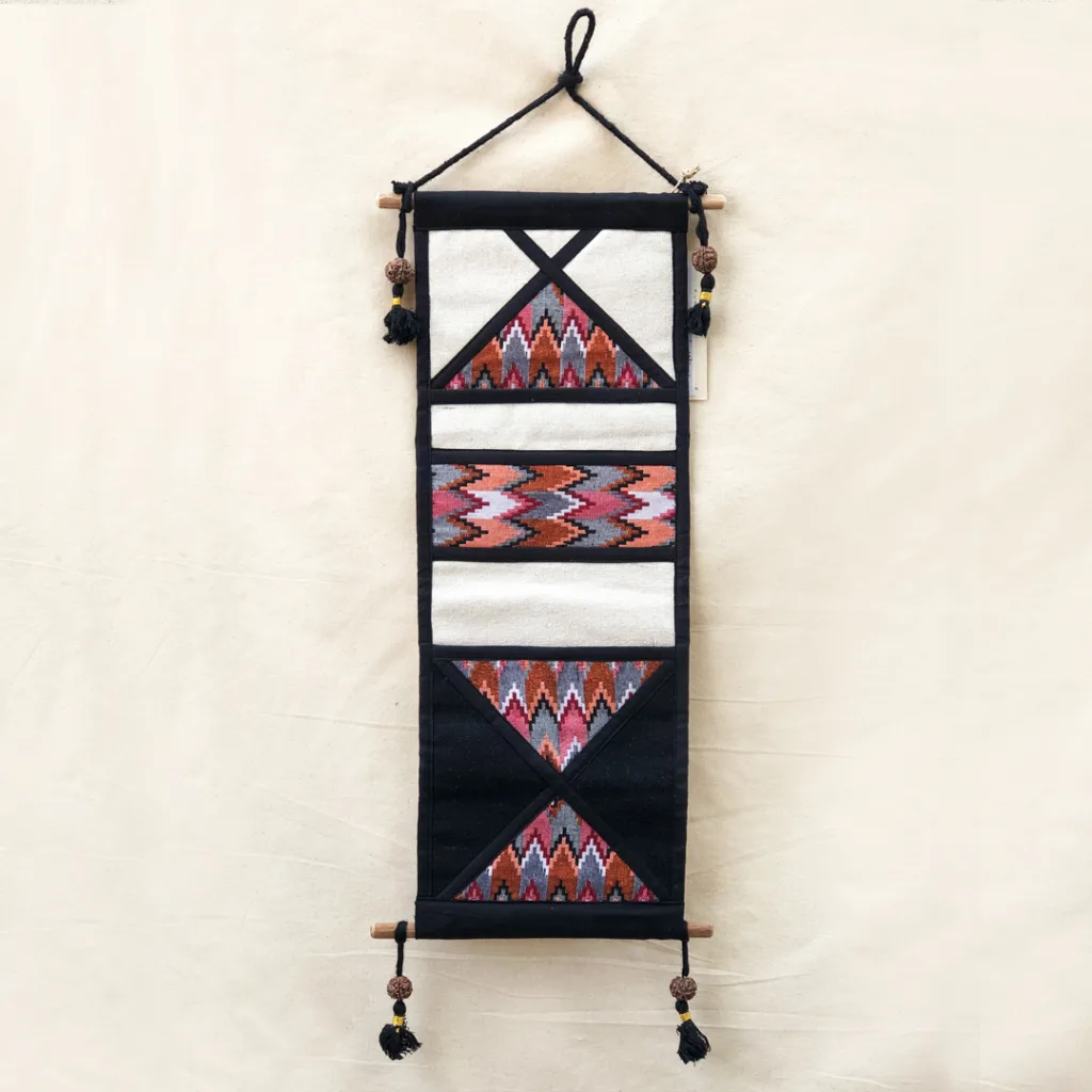 Alpana wall hanging decoration with pockets