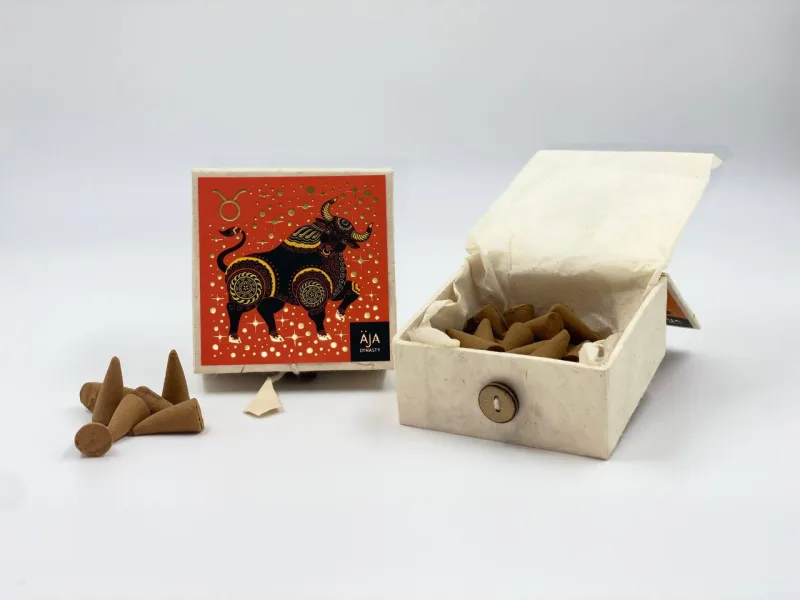 Taurus zodiac sign cone-shaped incense
