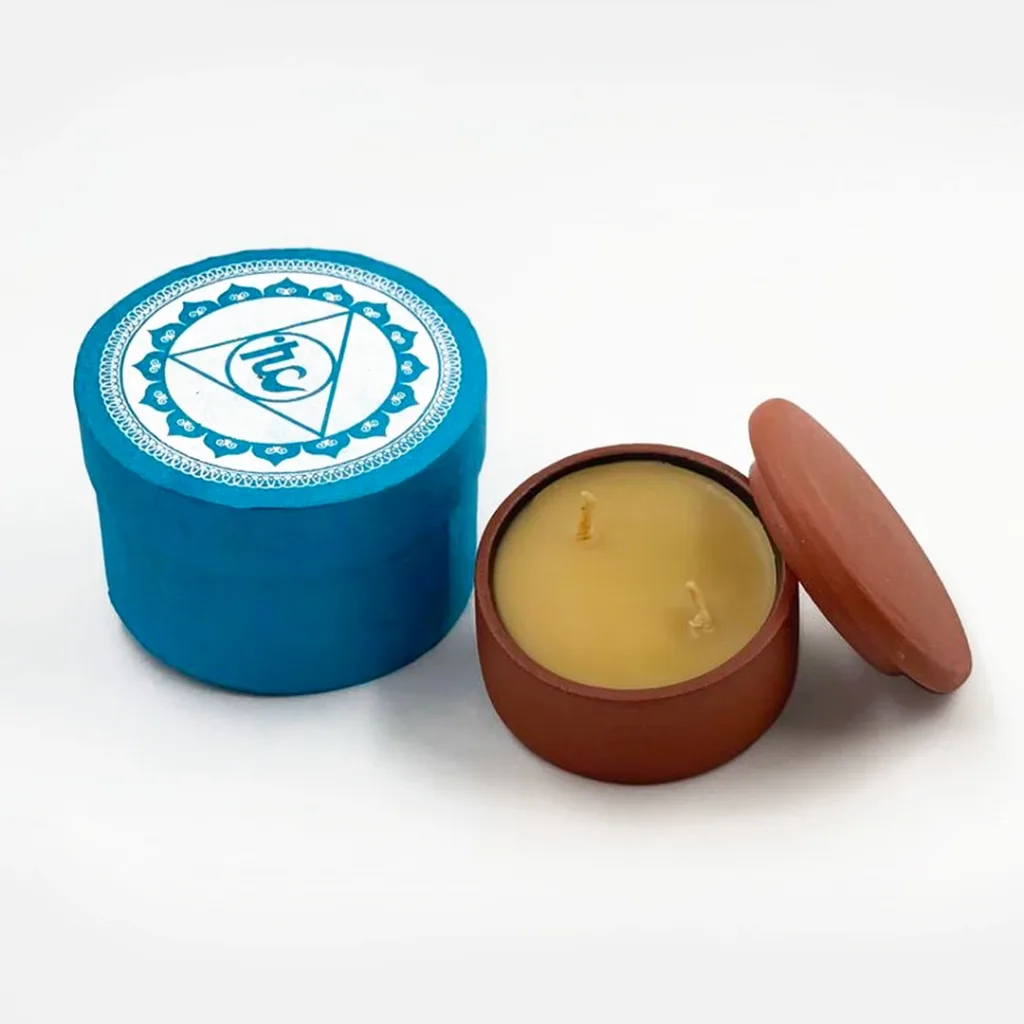 Throat Chakra (Vishuddha) 7 chakra candle