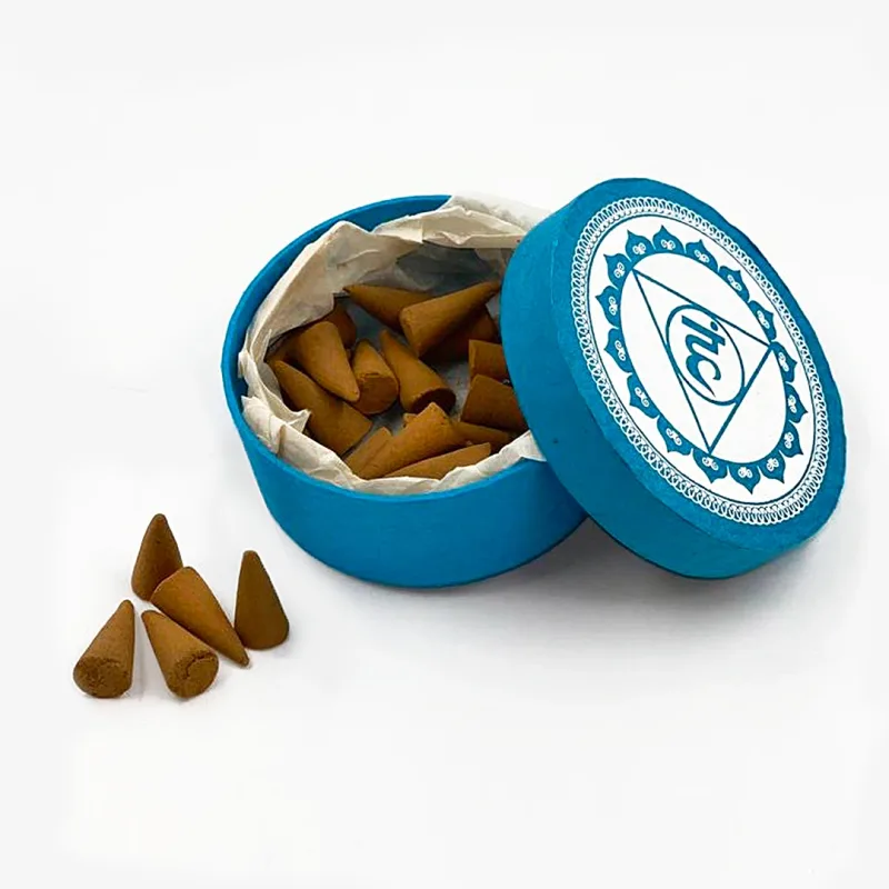 Throat chakra (Vishuddha) 7 chakra incense cone